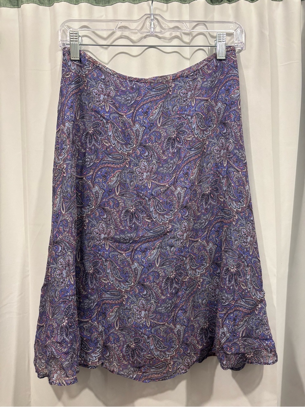 Casual Corner Purple Paisley A-Line Skirt